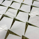 White 12x12 Polished Diamond Eastern White, Glass Mosaic Tile (5 pack, 5 sq ft/case) - Sample
