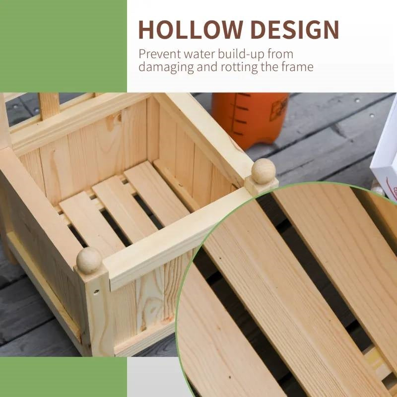 Solid Fir Wood Raised Garden Bed Planter Box with Trellis, photo 3 of 5