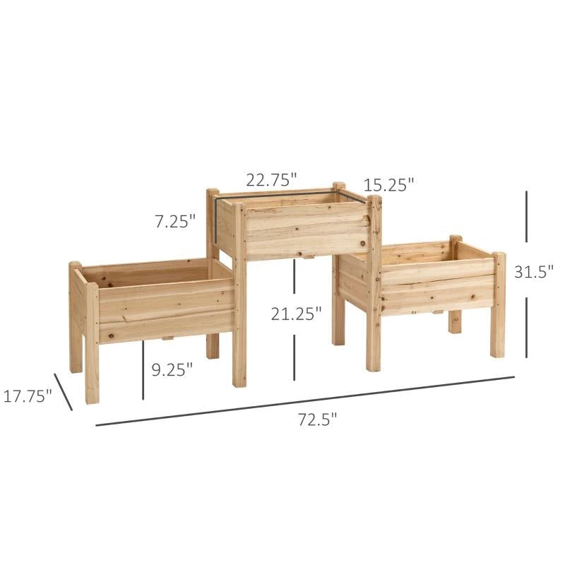 FarmHouse 3 Wooden Elevated Planter Raised Garden Beds, photo 5 of 5