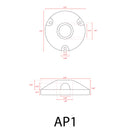 AP1 Aluminum Surface Mount Round Bracket for Landscape Lighting Fixture