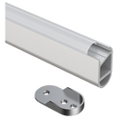 SM08 Oval Wardrobe Rail End Brackets Steel Closet Rod Socket Holder Pair