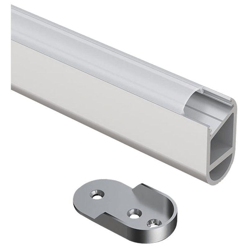 AP16F Aluminum 8 ft Oval Wardrobe Hanging Rail 10 Pack LED lighted Closet Rod Fixture