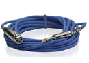 XLR Female to 1/4" Male Jack Microphone Cables (4 Pack) by FAT TOAD | 20ft Pro Audio Blue Mic Cord Extension Patch Lo-Z Connector | 24 AWG Shielded Speaker Wire & Balanced for Studio Audio Recording by GeekStands.com