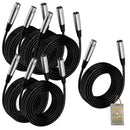 XLR Microphone Cables (6 Pack) by FAT TOAD - 20ft Pro Audio Mic Cord Patch Extension with Lo-Z Connector - 24 AWG Wire & Balanced for Recording