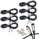 XLR Microphone Cables (6 Pack) by FAT TOAD - 20ft Pro Audio Mic Cord Patch Extension with Lo-Z Connector - 24 AWG Wire & Balanced for Recording