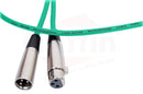 XLR Microphone Cables (2 Pack) by FAT TOAD - 50ft Pro Audio Green Mic Cord Patch Extension & Male to Female Lo-Z Connector - 24 AWG Shielded Wire