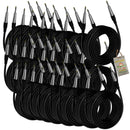 24 PACK - FAT TOAD 20FT Guitar Cords Instrument Cables | 24 AWG Patch Conductor for Electric Guitar, Bass, Amplifier, Speaker, Keyboard & Recording Studio | Shielded 1/4 Inch Gold Straight-End Wires