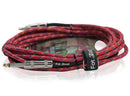 Guitar Cable Right Angled to 1/4 Straight-End Instrument Cord Tweed Cloth Jacket by FAT TOAD - Braided Woven 20FT Quarter Inch Gold Jack TS by GeekStands.com