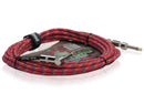Guitar Cable Right Angled to 1/4 Straight-End Instrument Cord Tweed Cloth Jacket by FAT TOAD - Braided Woven 20FT Quarter Inch Gold Jack TS by GeekStands.com
