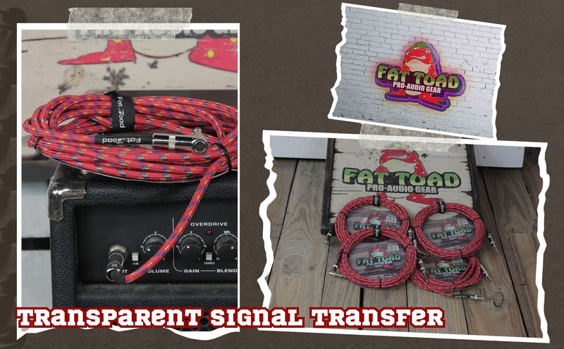 20 Foot Guitar Cords (16-Pack) by FAT TOAD - Right-Angle to Straight-End Instrument Cable with Tweed Cloth Jacket - 20FT 1/4-Inch TS Jack for Electric Guitar, Bass & Amp - Shielded 24 AWG Patch Conductor