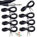 Guitar Cables (4 Pack) Instrument Cord by FAT TOAD | 24 AWG Patch Conductor for Electric or Acoustic Guitar, Bass, Amps, Keyboards & Pro-Audio DJ Recording Studio PA | 20FT 1/4 Inch Straight-End Wires