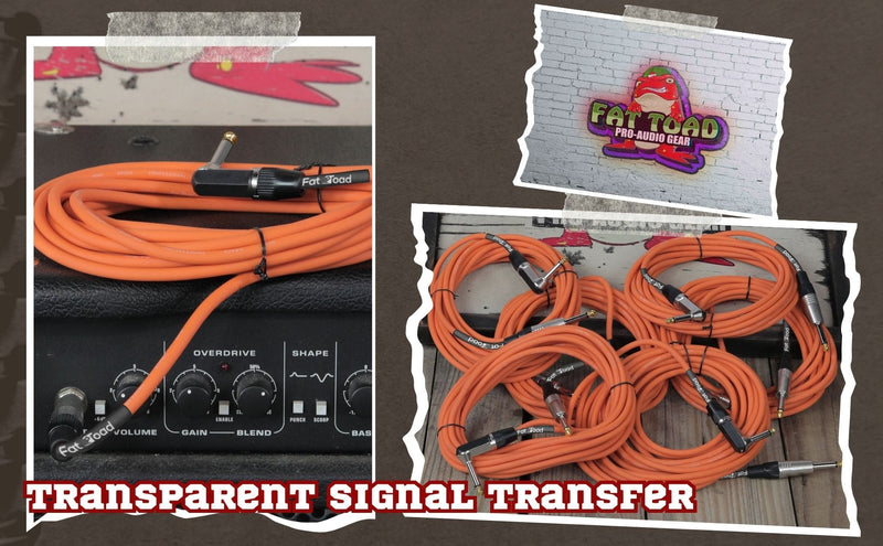 24 PACK - Right Angled Guitar Cables by FAT TOAD | Instrument Cords 20FT 1/4 Quarter Inch Straight-End 24GA Wires for Electric Guitar Pedal, Bass, Keyboards, Speaker Amplifier & Audio Studio Recording