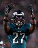 Quinyon Mitchell Flexing Action Philadelphia Eagles Football Photo by Dynasty Sports & Framing