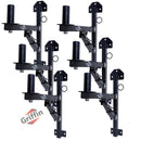 PA Speaker Wall Mount Bracket Stands (6 PACK) by GRIFFIN - All-Steel Pro-Audio 35mm Pole Holders with Securing Locking Pin & 3-Level Tilt Adjustments - DJ On-Stage Studio Monitor Holders