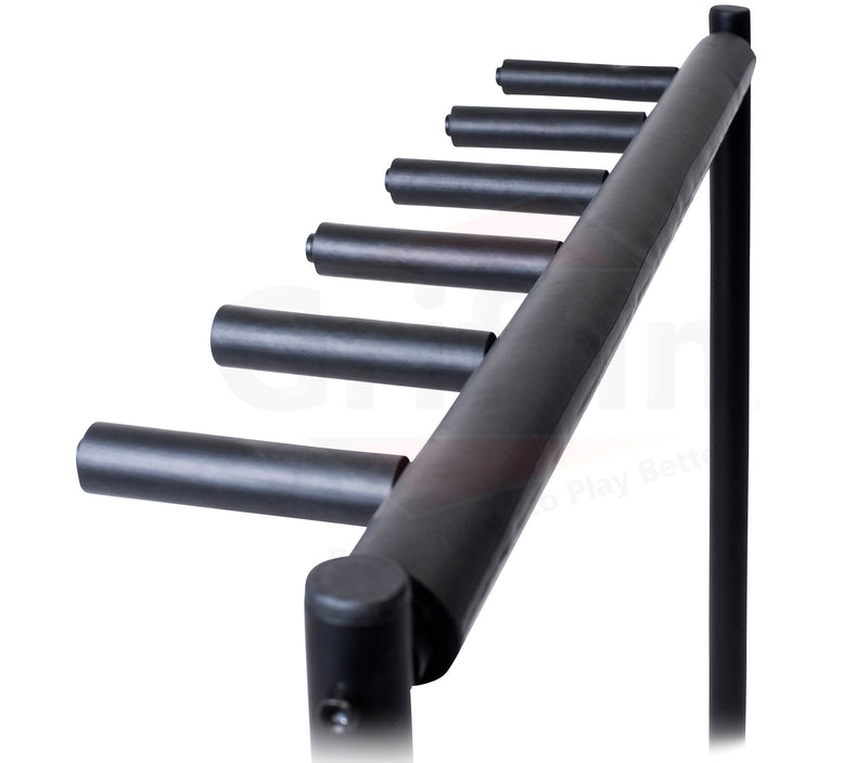 Five Guitar Rack Stand by GRIFFIN | Holder for 5 Guitars & Folds Up For Easy Transport | Neoprene Tubing Accessories | Ideal For Music Bands, Recording Studios, Schools, Stage Performers & Artists