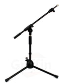 2 PACK- Low Profile Microphone Stand by GRIFFIN | Short Tripod Mic Stand Mount with Boom Arm for Kick Bass Drum, Studio Desktop Recording, Singing & Guitar Amplifiers | Small Height Telescoping Holder