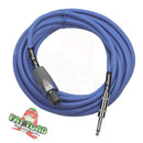 Speakon to 1/4" Male Cables (2 Pack) by FAT TOAD - 25 ft Professional Pro Audio Blue DJ Speaker PA Cord with Twist Lock Connector - 12 AWG Wire