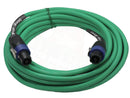 Speakon to Speakon Cables (2 Pack) by FAT TOAD - 25ft Professional DJ Pro Audio Green Speaker PA Cord w/ Twist Lock Connector - 12 AWG Wire for Studio