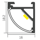 AP59 Corner 8 ft Aluminum Channel 10 Pack LED Strip Light Cover End Caps