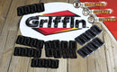 32 PACK -  Metal Flip Speaker Cabinet Handles for Rack Road Flight Trunk by GRIFFIN | Spring Loaded Flush Pull with Black Grip Rubber Padding for Chest Carry Case | DJ PA Pro-Audio Stage Gear Parts