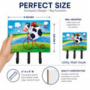 Cow riding Bicycle Leash or Key Holder Wall Hooks, Coat Rack Wall Mount, for Hanging Keys, Towels, Aprons, Leashes