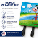 Cow riding Bicycle Leash or Key Holder Wall Hooks, Coat Rack Wall Mount, for Hanging Keys, Towels, Aprons, Leashes