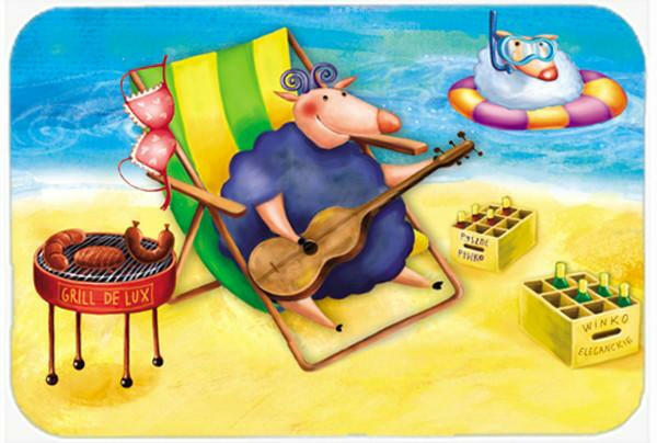 Pig Sunbathing on the Beach Glass Cutting Board Large APH0079LCB