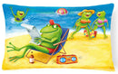 Frogs on the Beach Decorative Throw Pillow 12x16 Indoor Outdoor Accent Cushion, Fabric Cover with Insert for Sofa, Bed, Porch & Living Room