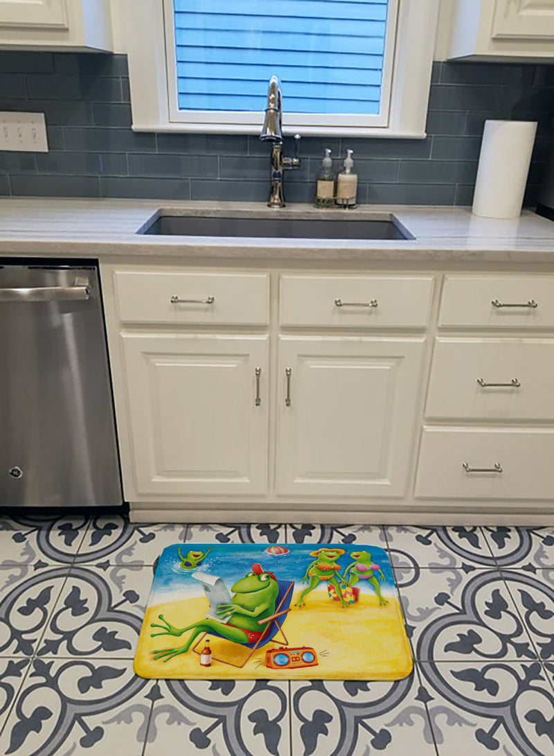 Frogs on the Beach Machine Washable Memory Foam Mat APH0080RUG