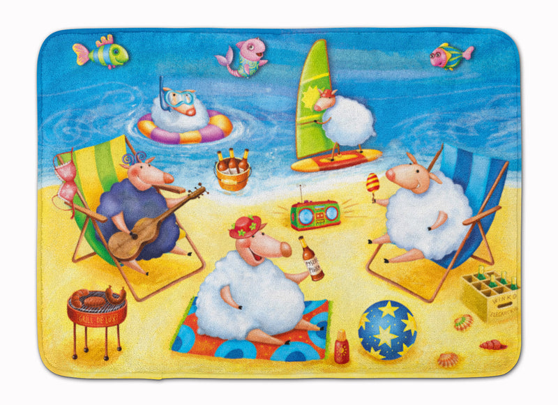 Party Pigs on the Beach Machine Washable Memory Foam Mat APH0081RUG