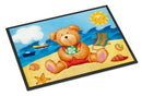 Teddy Bear on the Beach Doormat Indoor Outdoor 18H X 27W Front Door Mat Rugs for Entryway, Non Slip Washable