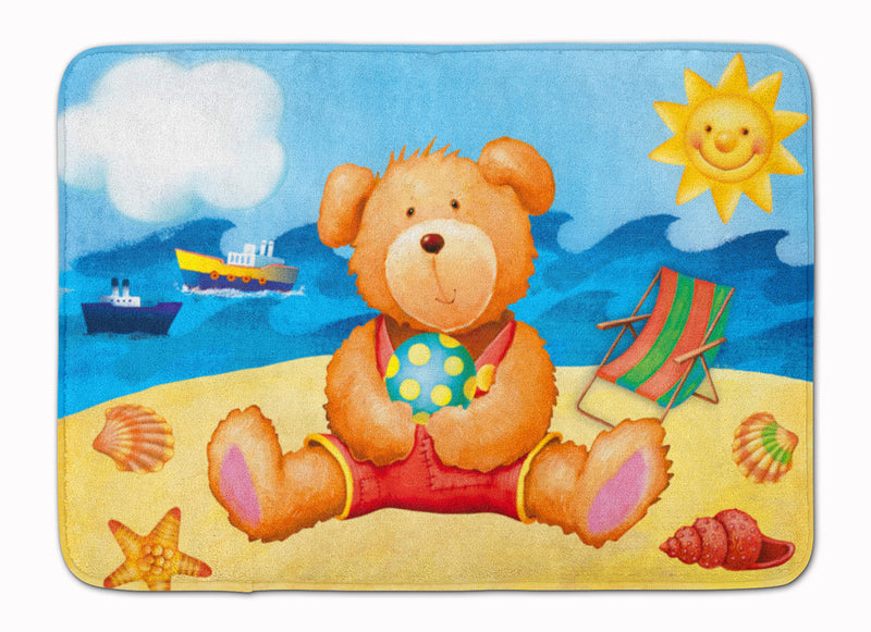 Teddy Bear on the Beach Machine Washable Memory Foam Mat APH0088RUG