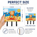 Teddy Bear on the Beach Leash or Key Holder Wall Hooks, Coat Rack Wall Mount, for Hanging Keys, Towels, Aprons, Leashes