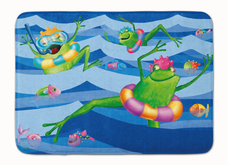 Frogs Swimming Machine Washable Memory Foam Mat APH0089RUG