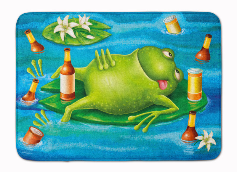 Frog Drinking Beer Machine Washable Memory Foam Mat APH0093RUG