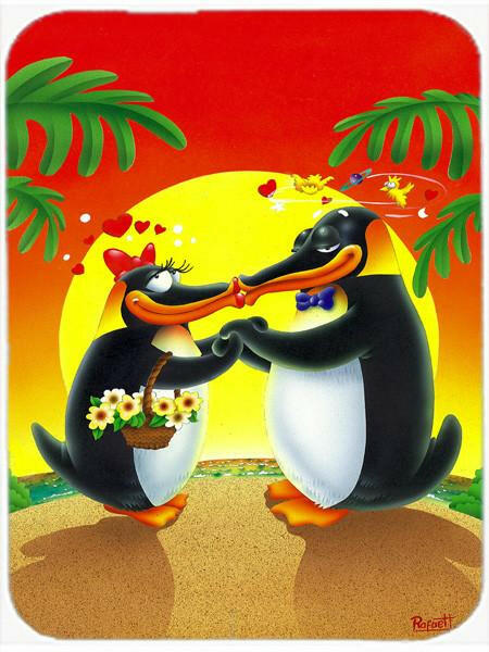 In Love Valentine's Day Penguins Glass Cutting Boards – Durable, Decorative Kitchen Art Large APH0245LCB