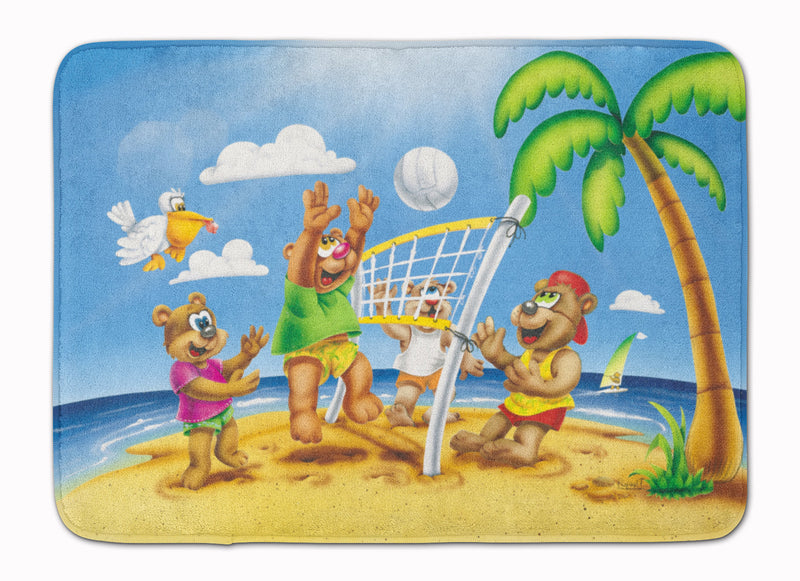 Bears Playing Volleyball Machine Washable Memory Foam Mat APH0373RUG