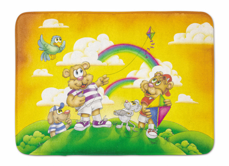 Bears Flying a Kite Machine Washable Memory Foam Mat APH0374RUG