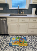 Bears Playing at the Beach Memory Foam Kitchen Mat Machine Washable Anti-Fatigue Cushion Comfort Bath or Kitchen Rug