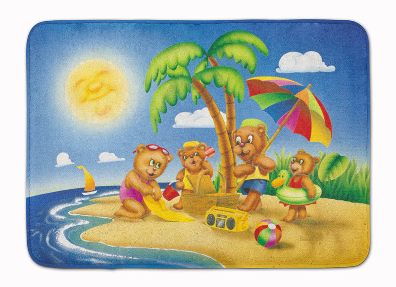 Bears Playing at the Beach Machine Washable Memory Foam Mat APH0375RUG