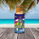Dolphins performing for the crowds Slim Can Hugger , Insulated Foam Hugger for 12 oz Slim Cans, Beer Bottles & Water Bottles, Printed in USA