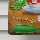 Frog Happy Plate House Flag 28x40 Porch Sleeve Pole Decorative Outside Yard Banner Artwork Wall Hanging, Polyester