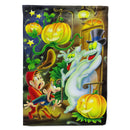 Scary Ghosts and Halloween Trick or Treaters House Flag 28x40 Porch Sleeve Pole Decorative Outside Yard Banner Artwork Wall Hanging, Polyester