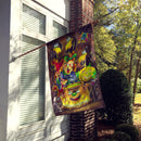 Witch and Crows Stirring it up Halloween House Flag 28x40 Porch Sleeve Pole Decorative Outside Yard Banner Artwork Wall Hanging, Polyester
