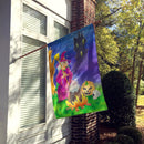 Witch and her Castle House Flag 28x40 Porch Sleeve Pole Decorative Outside Yard Banner Artwork Wall Hanging, Polyester