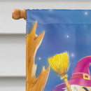 Witch and her Castle House Flag 28x40 Porch Sleeve Pole Decorative Outside Yard Banner Artwork Wall Hanging, Polyester