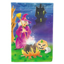 Witch and her Castle House Flag 28x40 Porch Sleeve Pole Decorative Outside Yard Banner Artwork Wall Hanging, Polyester