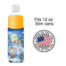 Angels Making Music Together Slim Can Hugger , Insulated Foam Hugger for 12 oz Slim Cans, Beer Bottles & Water Bottles, Printed in USA