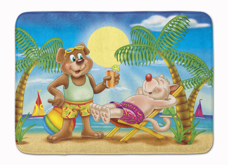 Bears Relaxing at the Beach Machine Washable Memory Foam Mat APH3817RUG