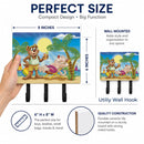 Bears Relaxing at the Beach Leash or Key Holder Wall Hooks, Coat Rack Wall Mount, for Hanging Keys, Towels, Aprons, Leashes